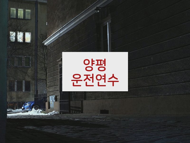 양평운전연수 후기