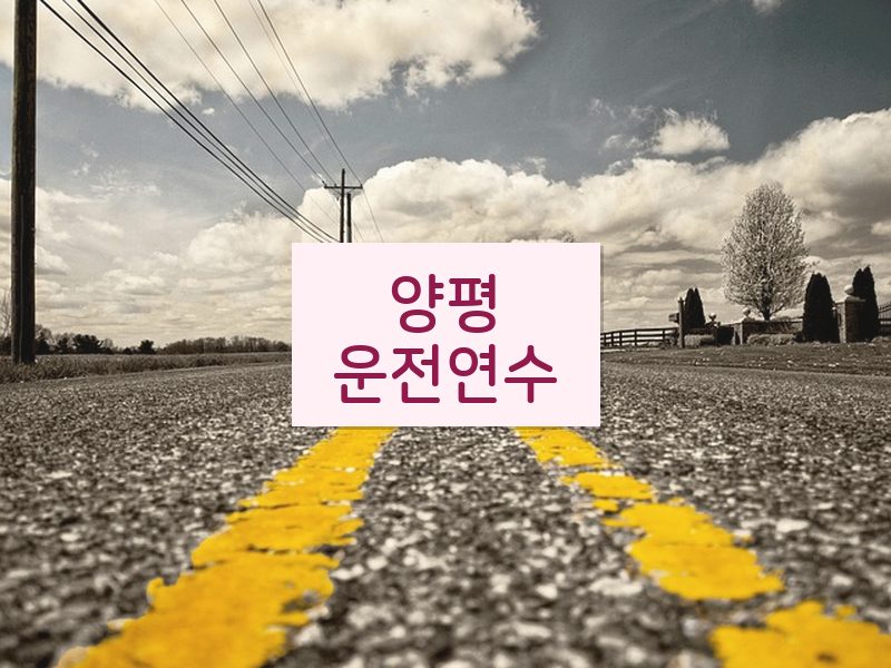 양평운전연수 후기