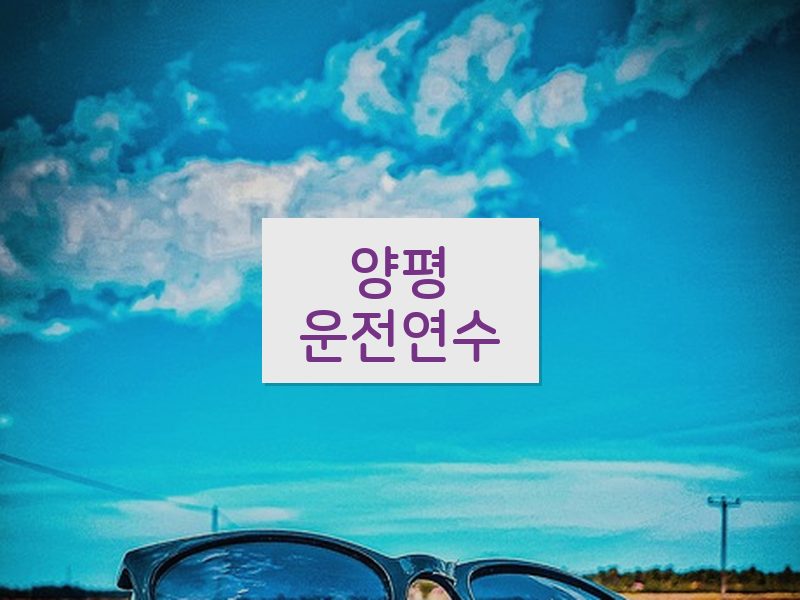 양평운전연수 후기