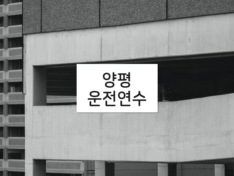 양평운전연수 후기