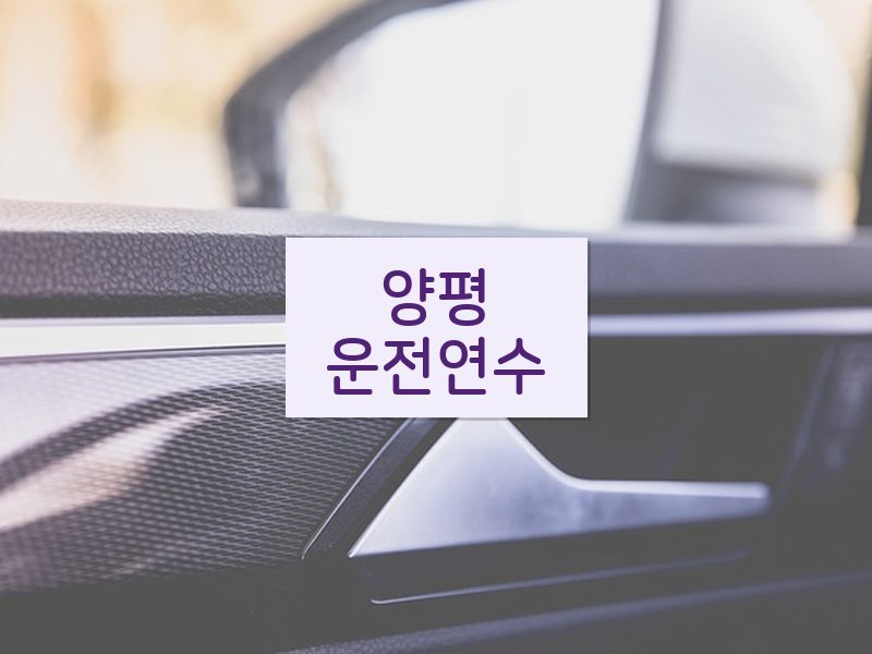 양평운전연수 후기