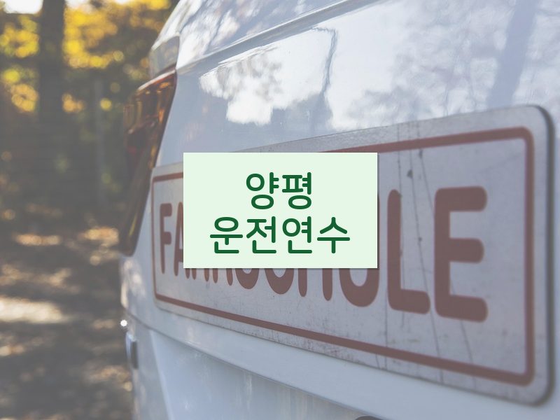 양평운전연수 후기