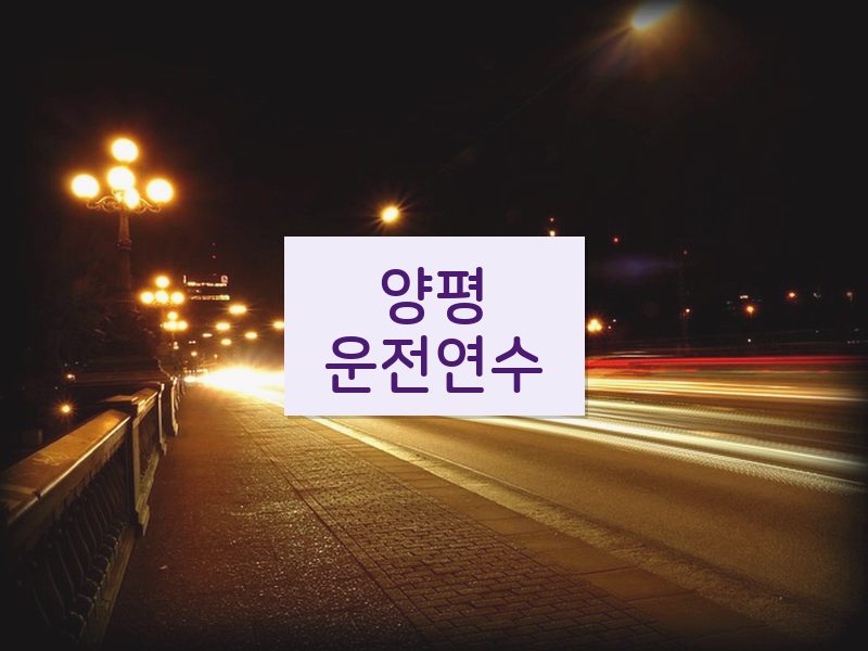 양평운전연수 후기