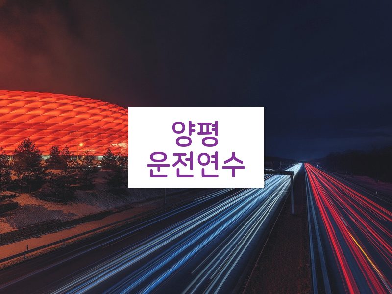 양평운전연수 후기