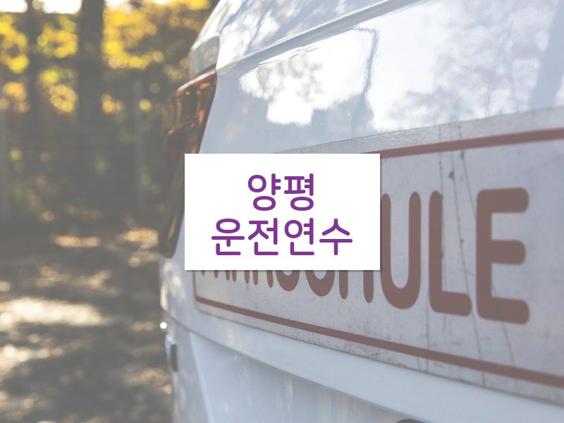 양평운전연수 후기